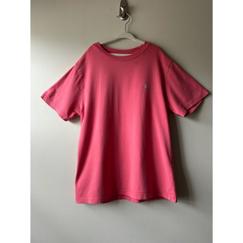 Polo Ralph Lauren Small Embroidered Pony Boys Salmon Short Sleeve Tee Shirt Sz M